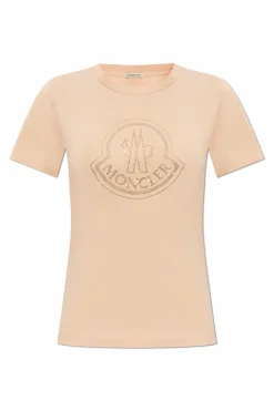 Moncler RÓŻOWY T-shirt z logo