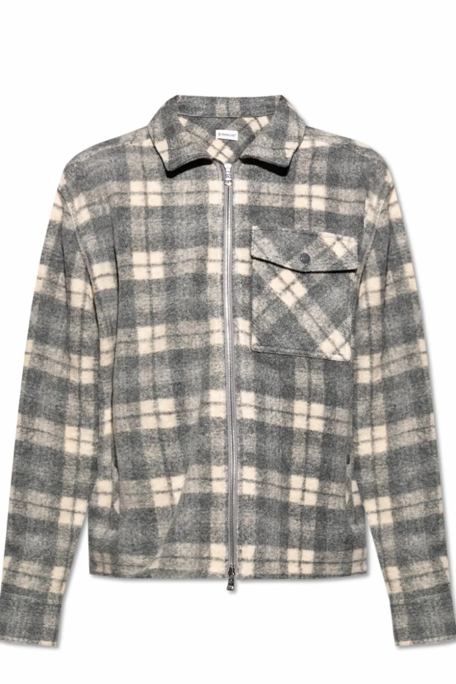 Moncler SZARY Koszula ze wzorem w kratę