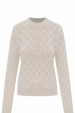 Moncler SZARY Sweter o dekoracyjnym splocie