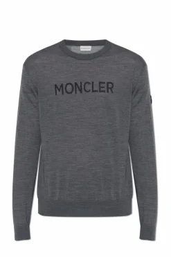 Moncler SZARY Sweter z logo