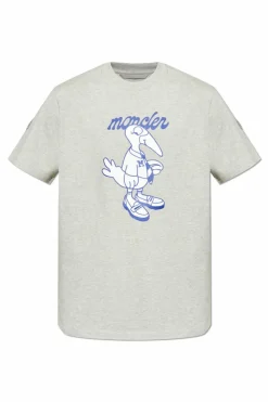 Moncler SZARY T-shirt z logo