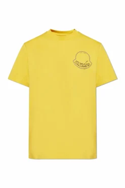 Moncler ŻÓŁTY T-shirt z logo