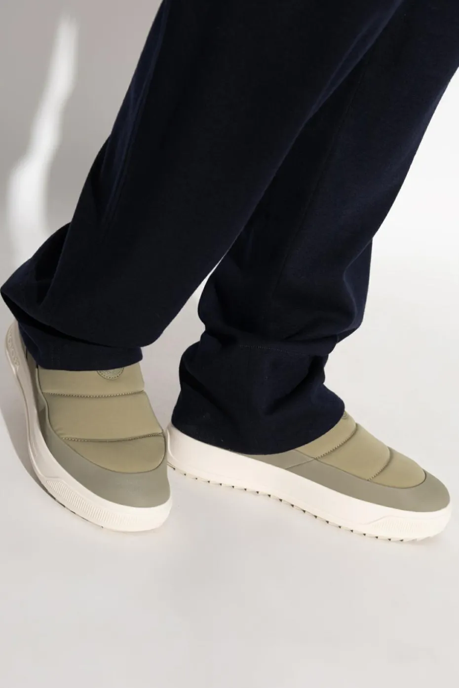 Moncler ZIELONY Buty sportowe z naszywką z logo