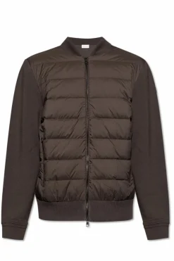 Moncler ZIELONY Kardigan z pikowanym przodem