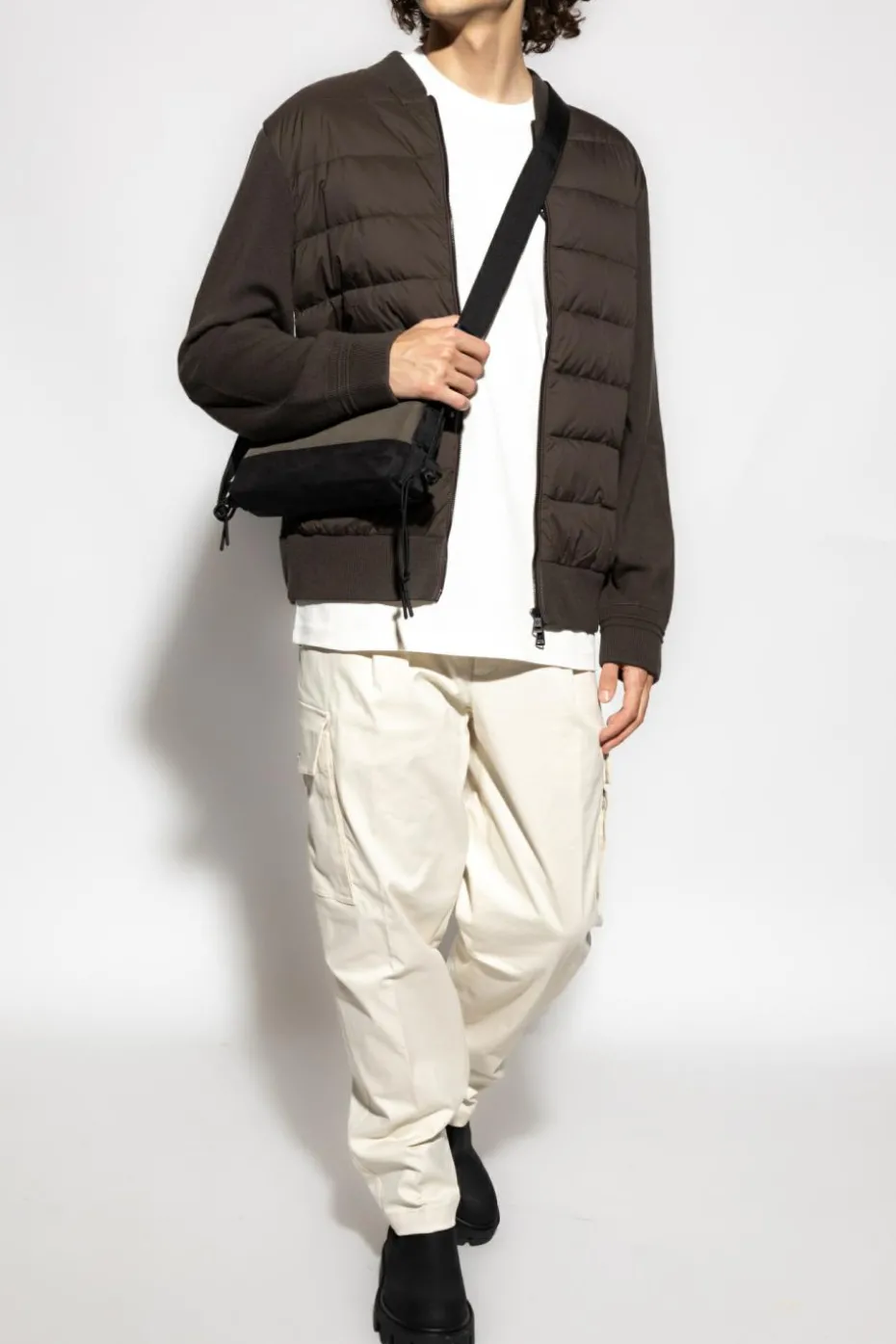 Moncler ZIELONY Kardigan z pikowanym przodem