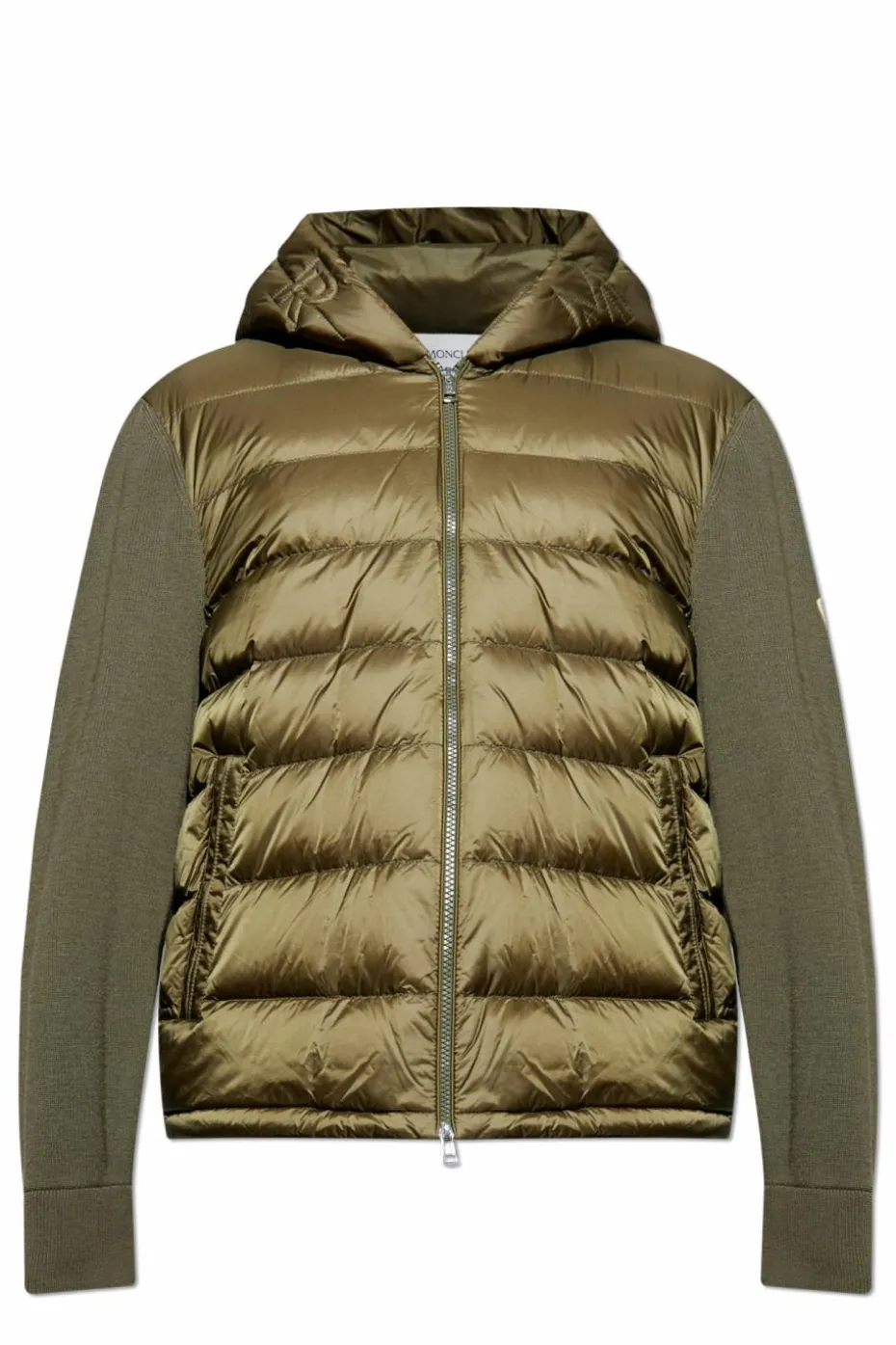 Moncler ZIELONY Wełniany kardigan