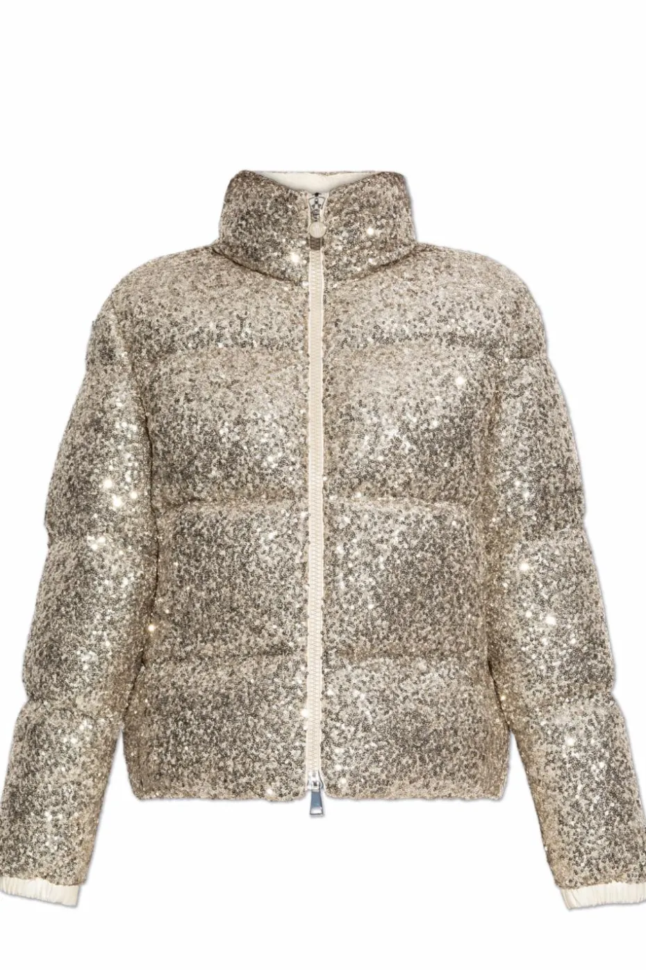 Moncler ZŁOTY Cekinowa kurtka puchowa `Anternes`