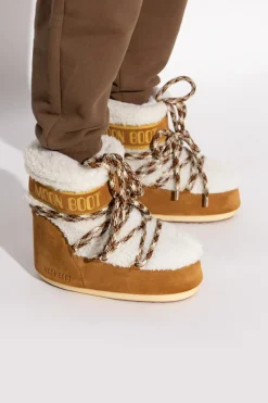 Moon Boot BRĄZOWY Śniegowce ‘Icon Low Shearling’