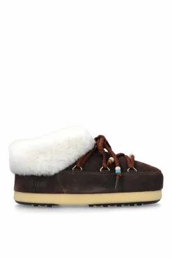 Moon Boot BRĄZOWY Śniegowce `MB EVX MULE SUEDE BEADS`