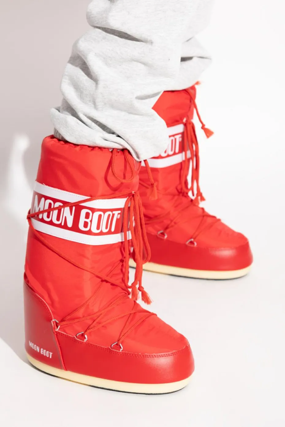 Moon Boot CZERWONY Śniegowce `Icon Nylon`