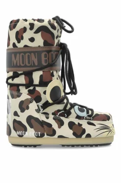 Moon Boot Kids beżowy Śniegowce ‘Icon Animal’