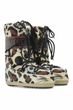Moon Boot Kids beżowy Śniegowce ‘Icon Animal’