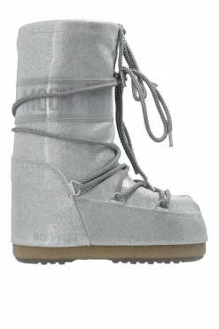 Moon Boot Kids SREBRNY Śniegowce `MB Icon Glitter`