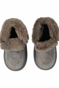 Moon Boot Kids SZARY Śniegowce `Jr Park Strap Boot Suede`