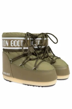 Moon Boot Kids ZIELONY Śniegowce `Icon Low Nylon`