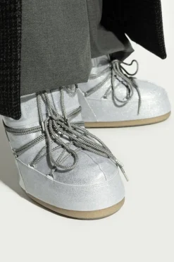 Moon Boot SREBRNY Śniegowce `Icon Glitter`