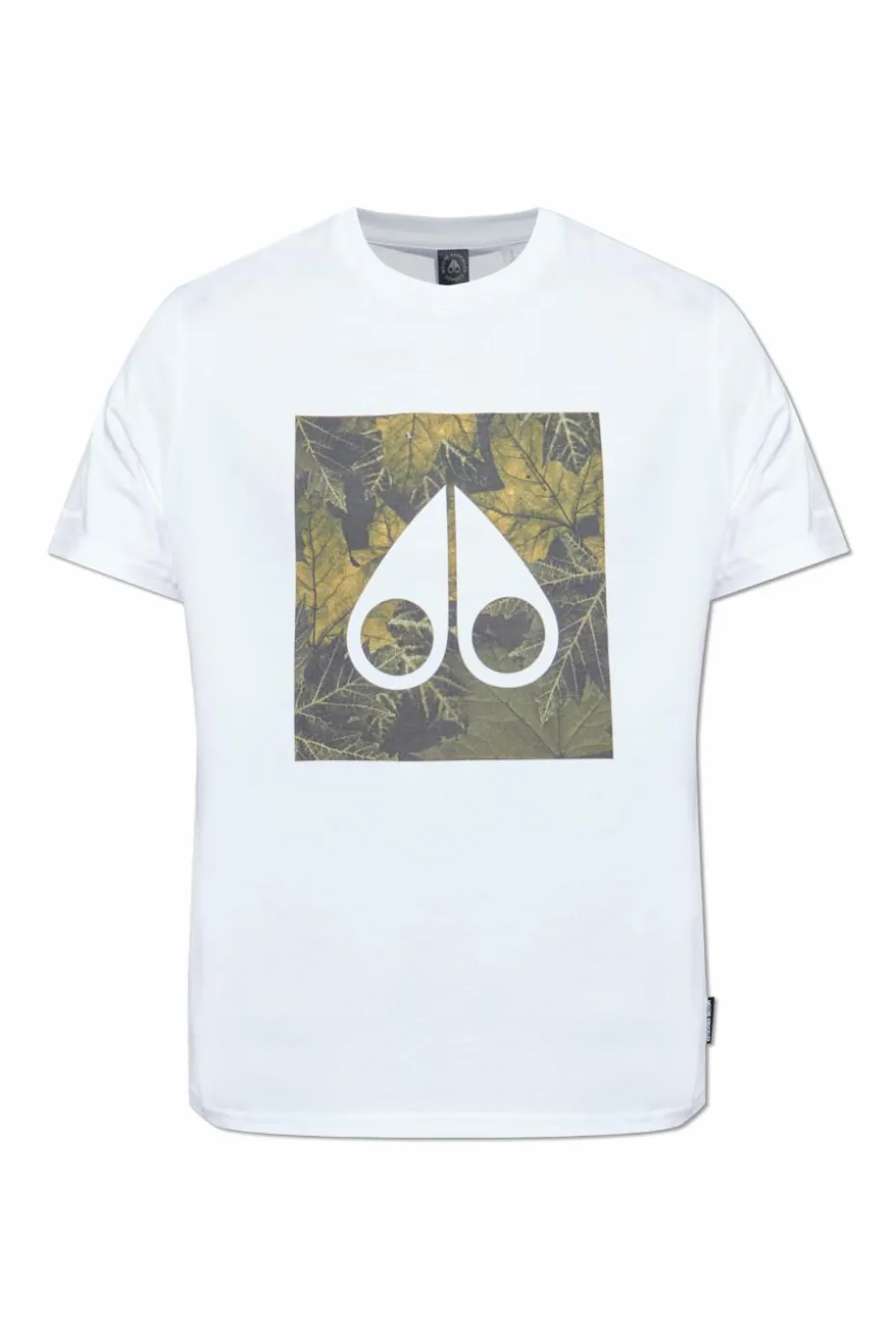 Moose Knuckles BIAŁY T-shirt z nadrukowanym logo