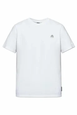 Moose Knuckles BIAŁY T-shirt z aplikacją w kształcie logo
