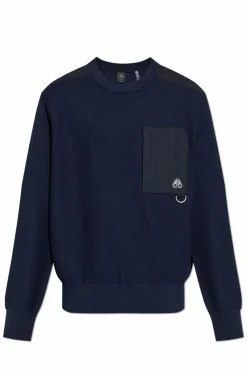 Moose Knuckles GRANATOWY Sweter ‘Elowan’