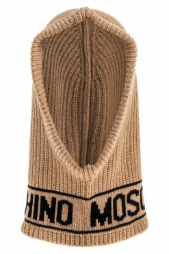 Moschino beżowy Kaptur z logo