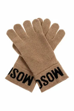 Moschino beżowy Rękawiczki z logo