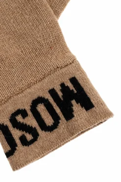 Moschino beżowy Rękawiczki z logo