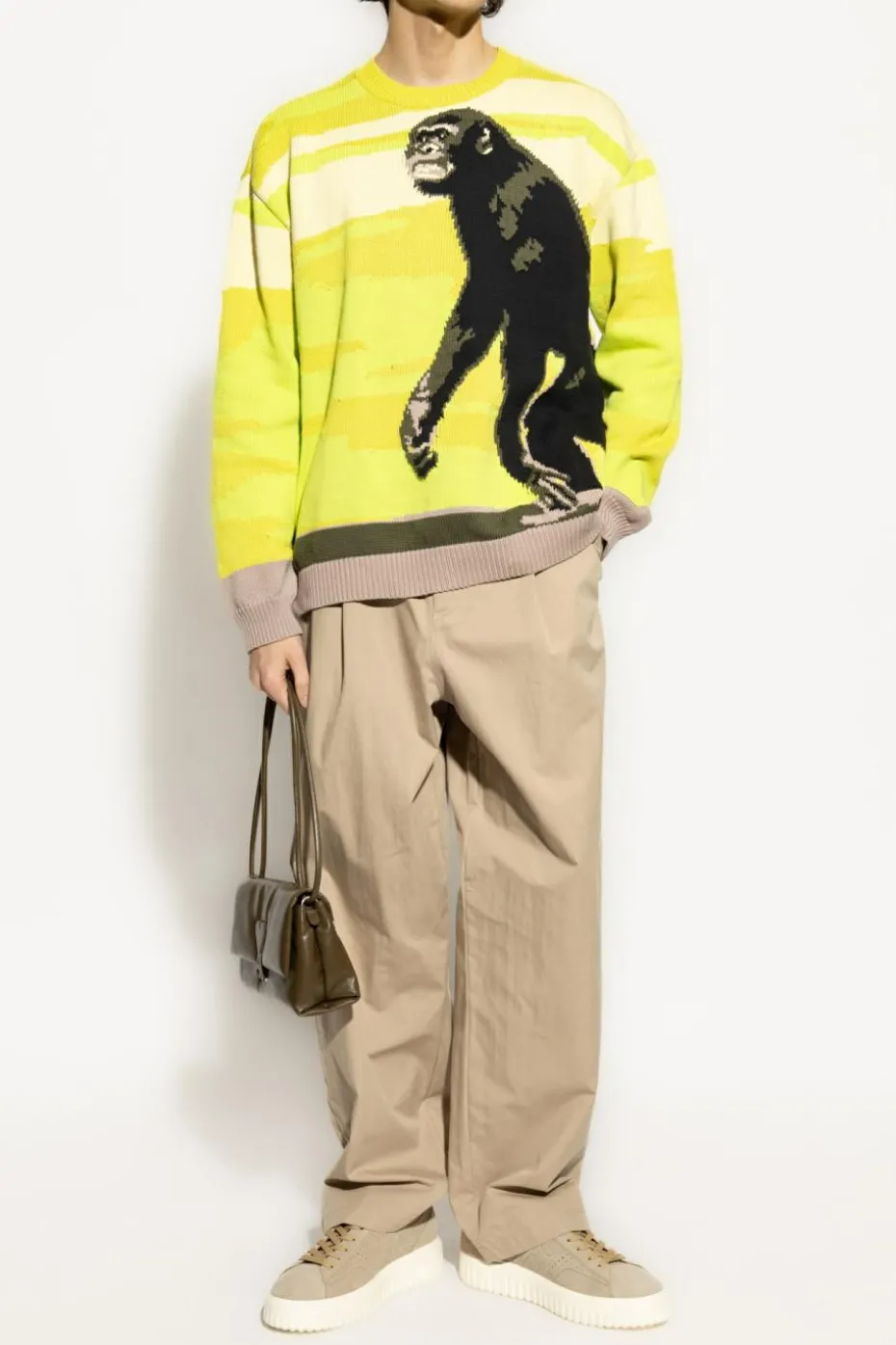 Moschino beżowy Spodnie z logo