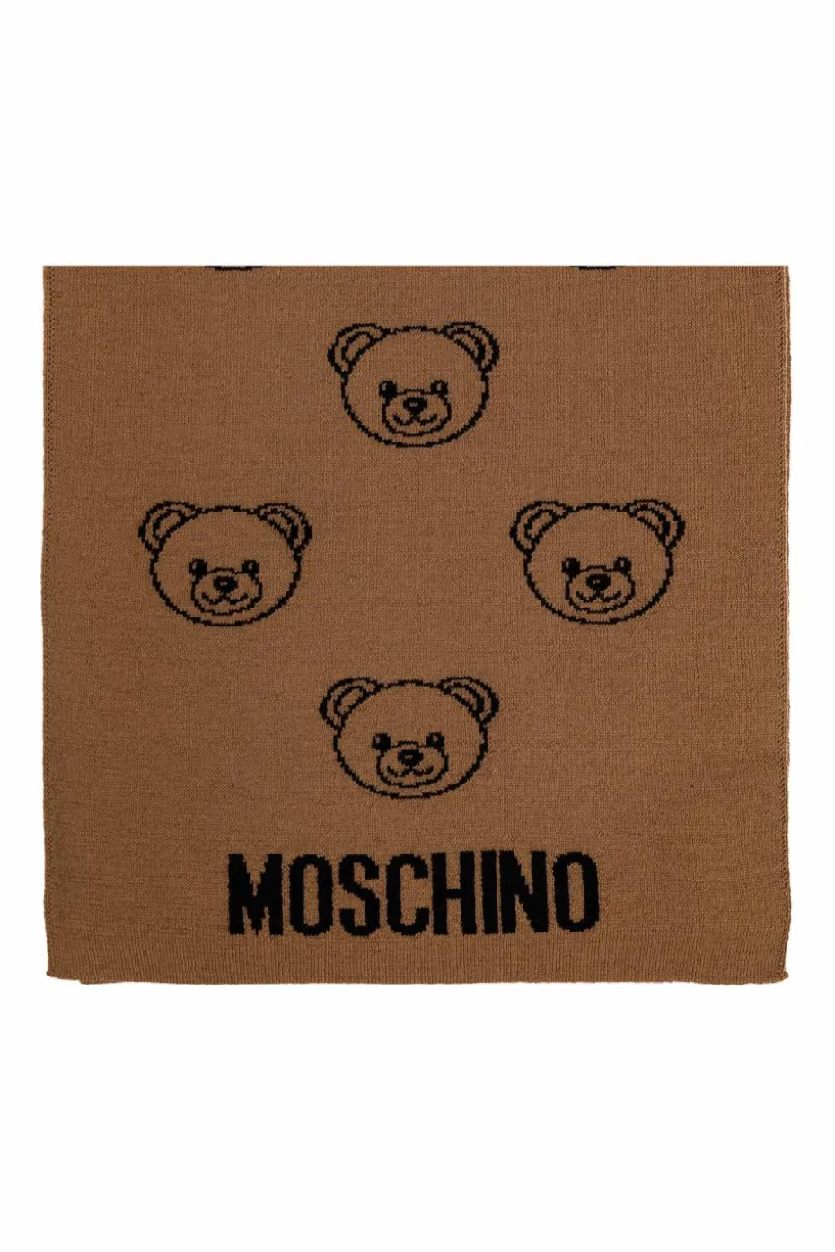 Moschino beżowy Szal z charakterystycznym motywem misia