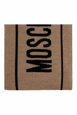 Moschino beżowy Szal z logo