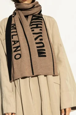 Moschino beżowy Szal z logo