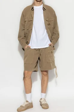 Moschino beżowy Szorty z logo