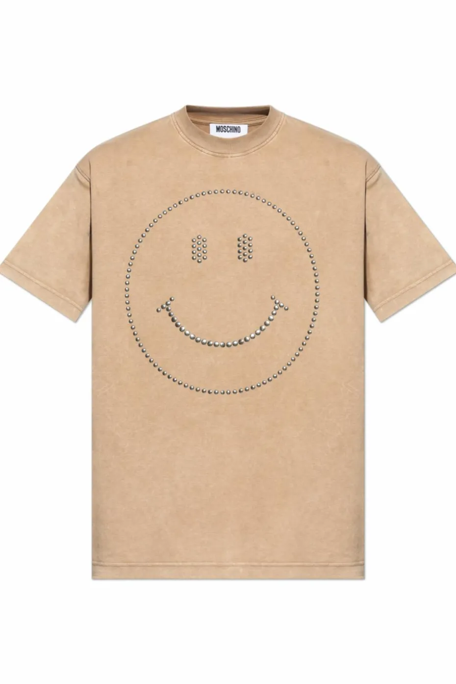 Moschino beżowy T-shirt z kolekcji `Smiley`
