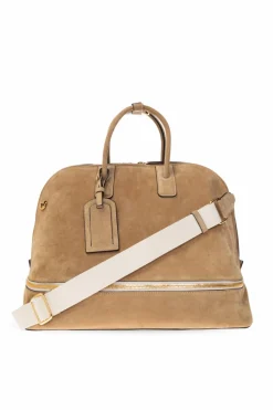 Moschino beżowy Zamszowa torba do ręki