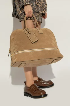 Moschino beżowy Zamszowa torba do ręki