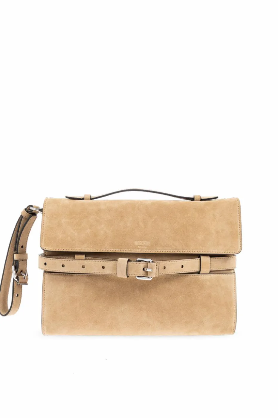 Moschino beżowy Zamszowa torba do ręki