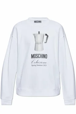 Moschino BIAŁY Bluza z nadrukiem
