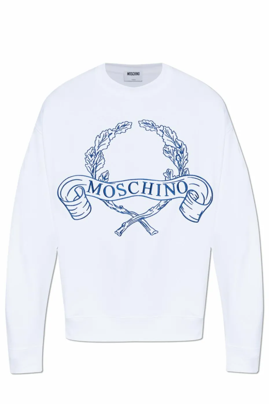 Moschino BIAŁY Bluza z wyszyciem