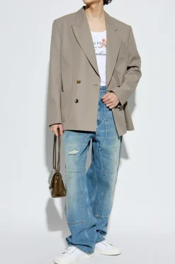 Moschino BIAŁY Prążkowany top