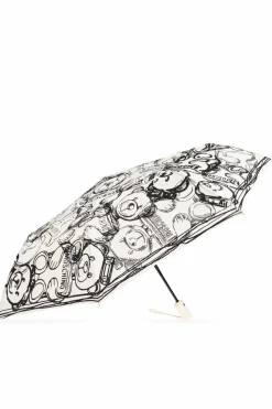 Moschino BIAŁY Składany parasol z logo