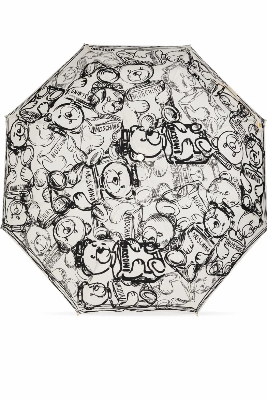 Moschino BIAŁY Składany parasol z logo
