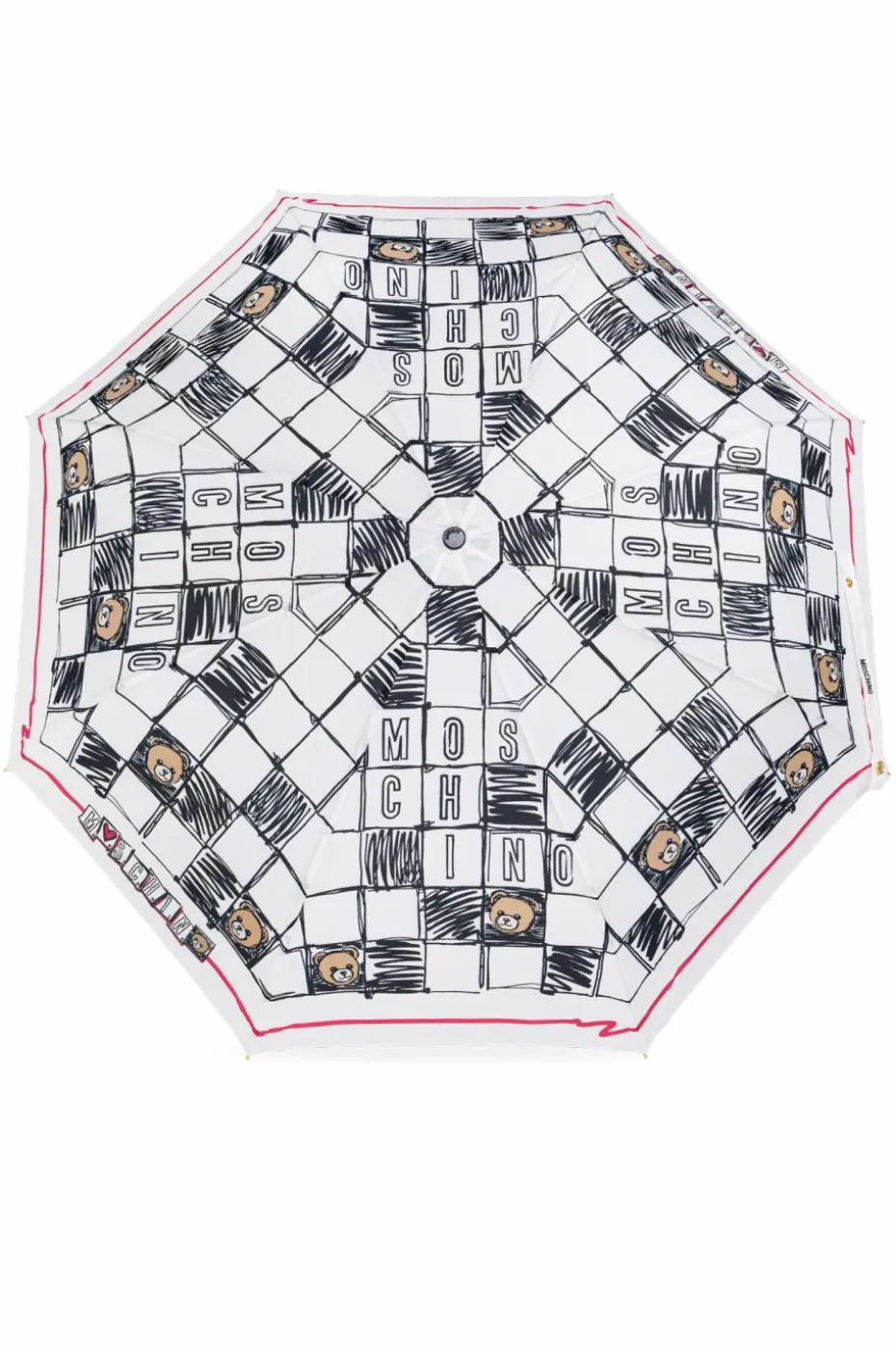 Moschino BIAŁY Składany parasol