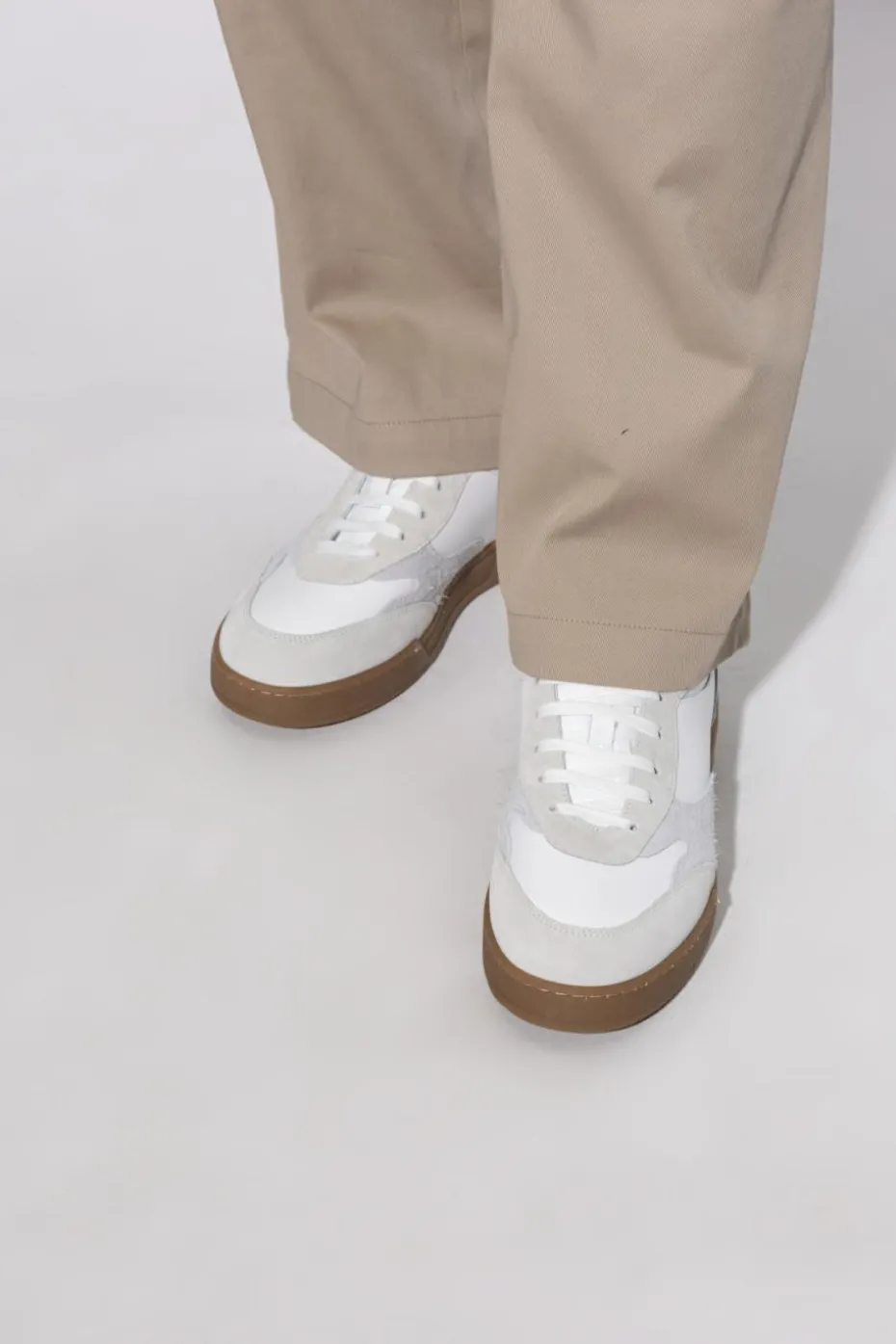 Moschino BIAŁY Skórzane buty sportowe