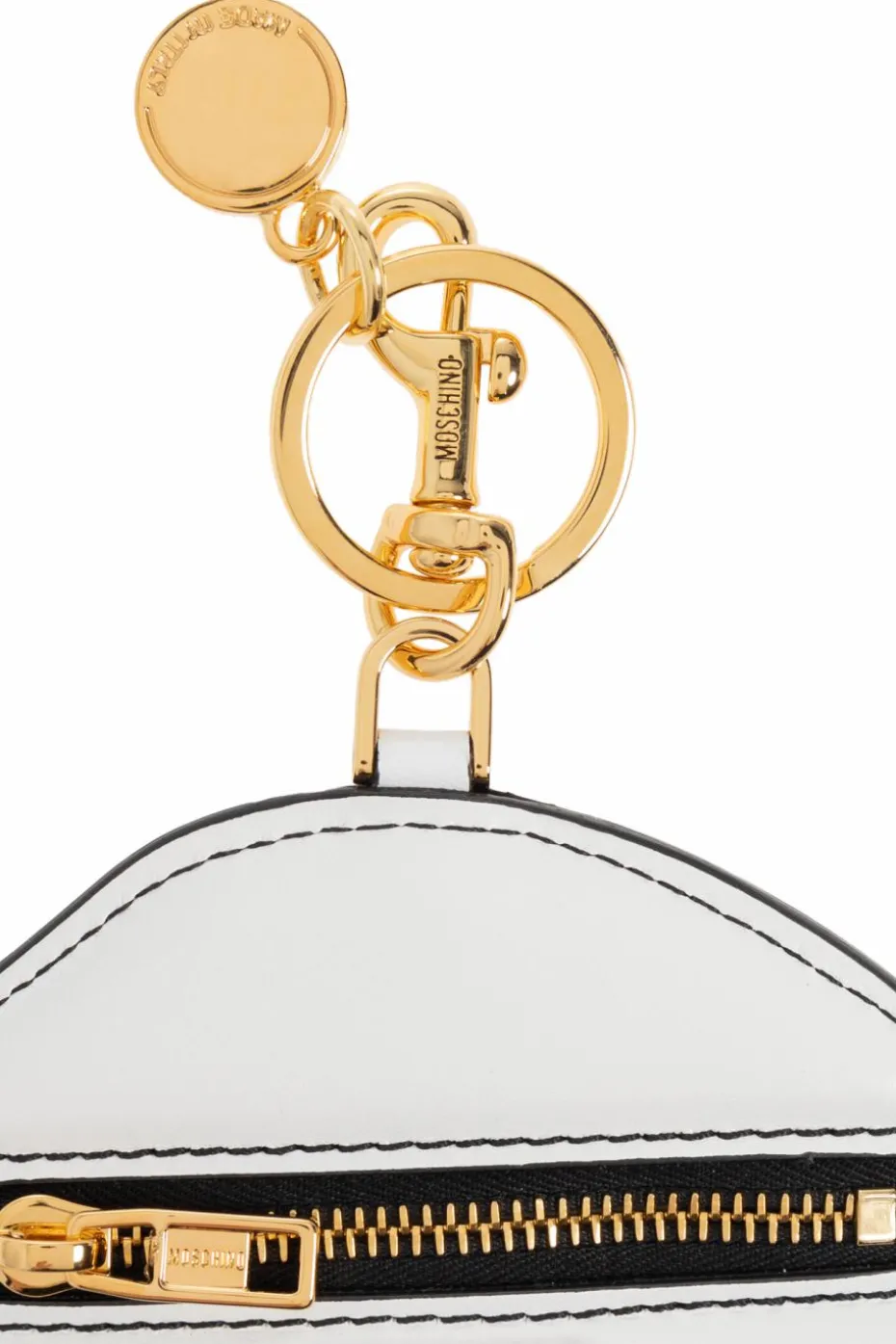 Moschino BIAŁY Skórzany brelok