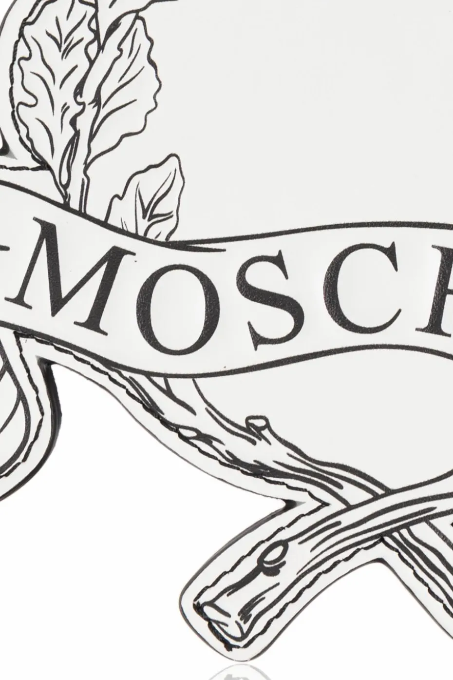 Moschino BIAŁY Skórzany brelok