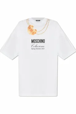 Moschino BIAŁY Sukienka z nadrukiem