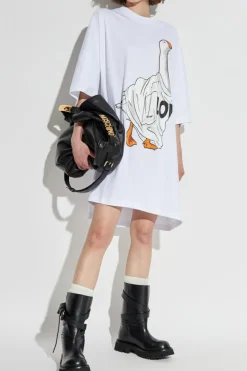 Moschino BIAŁY Sukienka z nadrukiem