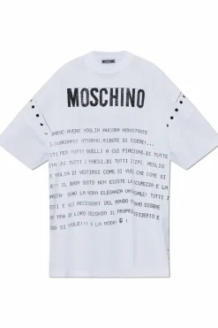 Moschino BIAŁY Sukienka z nadrukiem