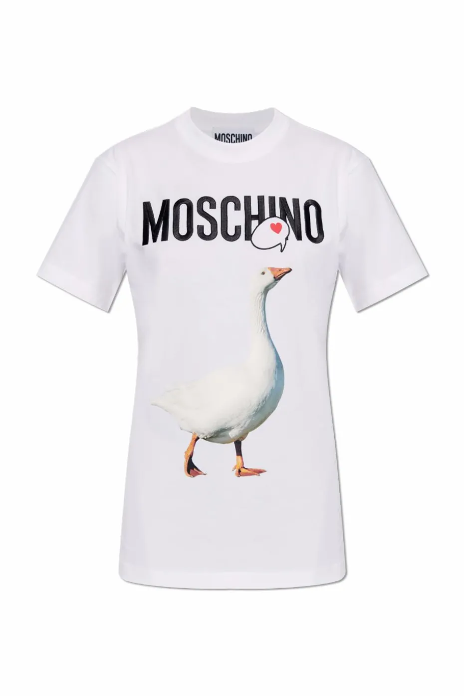 Moschino BIAŁY T-shirt z logo