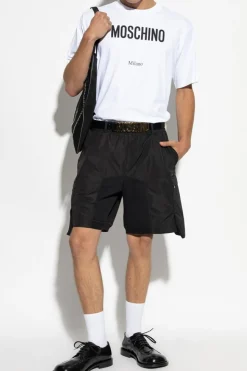 Moschino BIAŁY T-shirt z logo