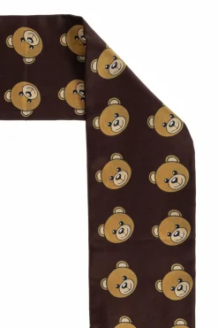 Moschino BRĄZOWY Jedwabna apaszka